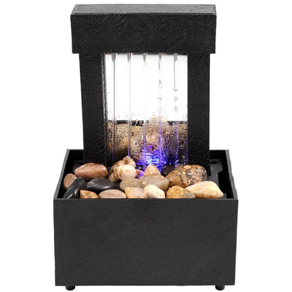 Tabletop Waterfall Fountain With LED Lights  Relaxing Desktop Meditation Fountain  Home Decor Accen 11