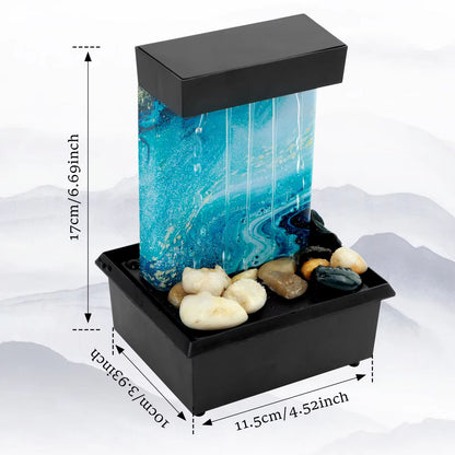 Tabletop Waterfall Fountain With LED Lights  Relaxing Desktop Meditation Fountain  Home Decor Accen 8