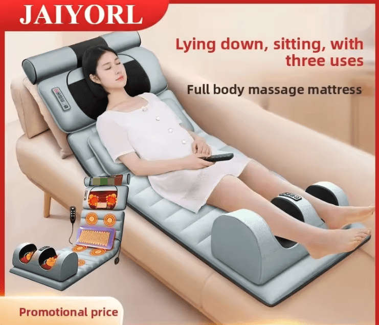 Electric Full Body Massage Mattress with Heating and Vibration Cushion