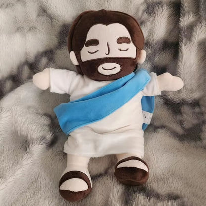 Soothing Breathing Jesus Plush Doll  Musical Sleep Companion  Calming Nighttime Toy For Children 1