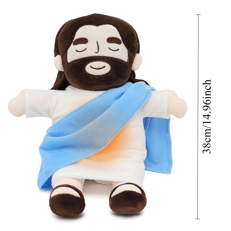 Soothing Breathing Jesus Plush Doll  Musical Sleep Companion  Calming Nighttime Toy For Children 6