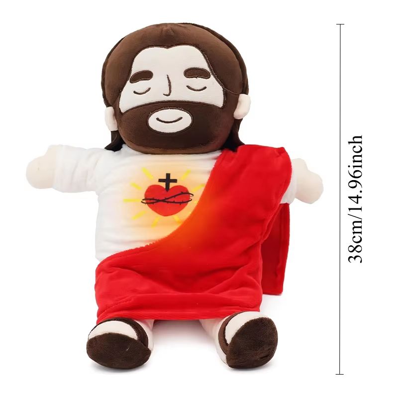 Soothing Breathing Jesus Plush Doll  Musical Sleep Companion  Calming Nighttime Toy For Children 7