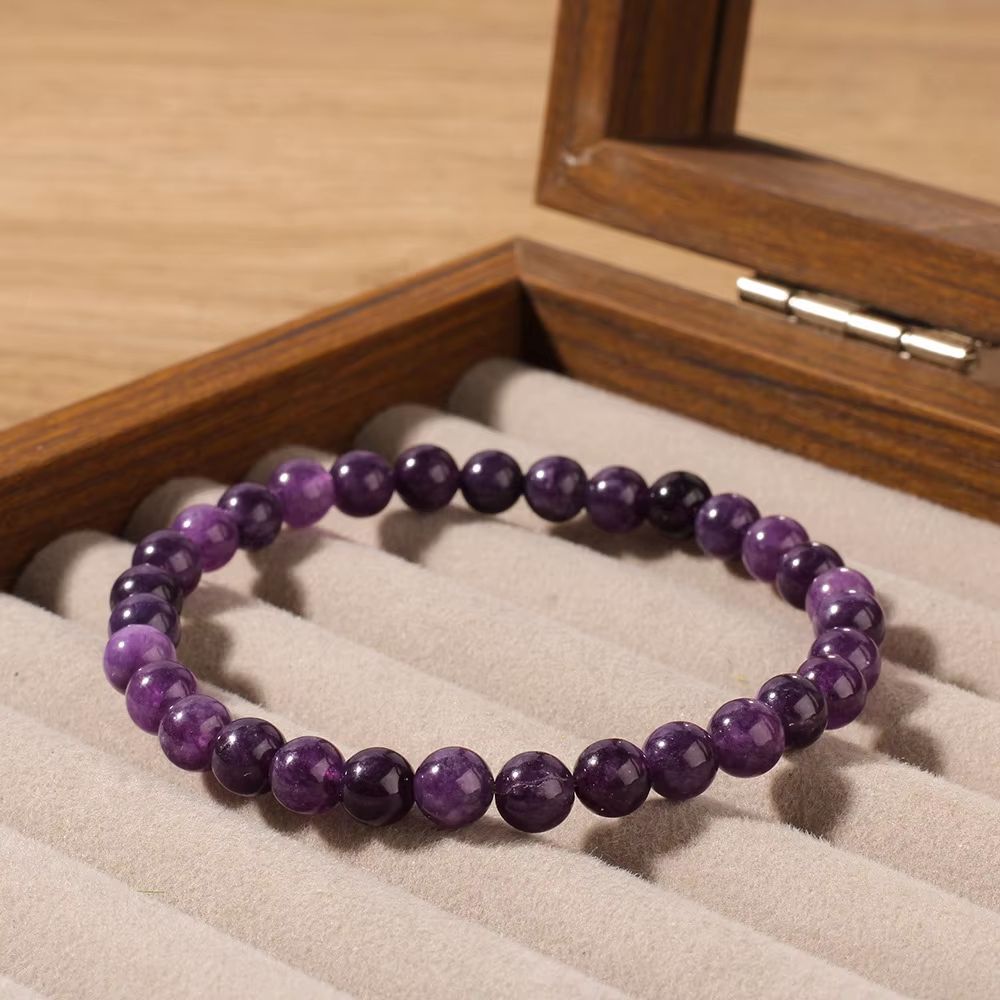 Natural Amethyst Bead Bracelet  Genuine Healing Stone Stretch Jewelry For Men  Women 6810mm 1