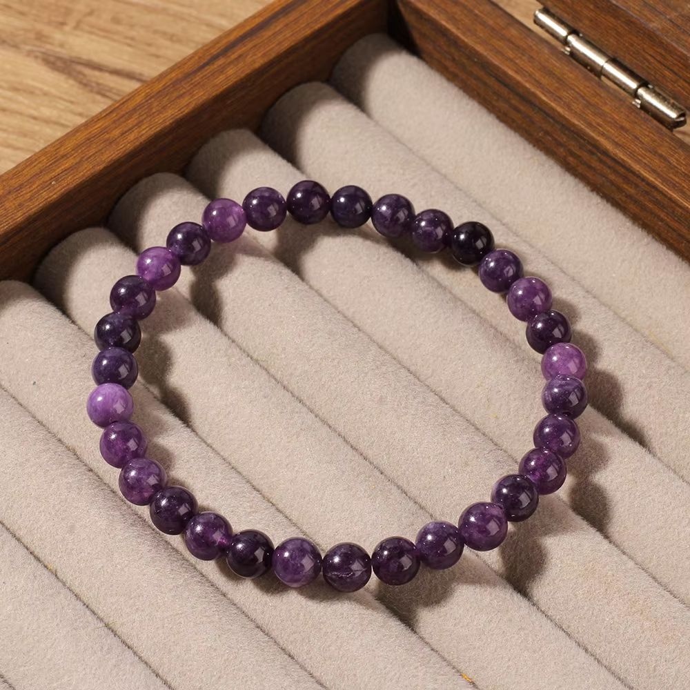 Natural Amethyst Bead Bracelet  Genuine Healing Stone Stretch Jewelry For Men  Women 6810mm 4