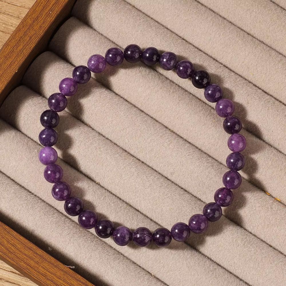 Natural Amethyst Bead Bracelet  Genuine Healing Stone Stretch Jewelry For Men  Women 6810mm 5