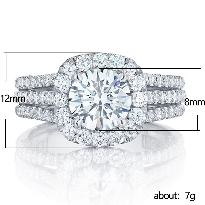 Elegant 925 Sterling Silver Moissanite Ring  Square Cut Luxury Engagement  Party Jewelry For Women 1