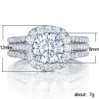Elegant 925 Sterling Silver Moissanite Ring  Square Cut Luxury Engagement  Party Jewelry For Women 1
