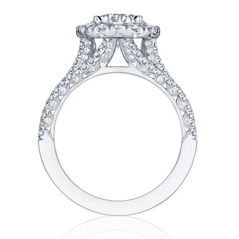 Elegant 925 Sterling Silver Moissanite Ring  Square Cut Luxury Engagement  Party Jewelry For Women 2