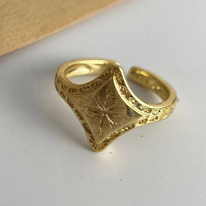 Minimalist 925 Sterling Silver Ring For Women  Handmade Gold Star Design AllergyResistant Fine Jewe 2