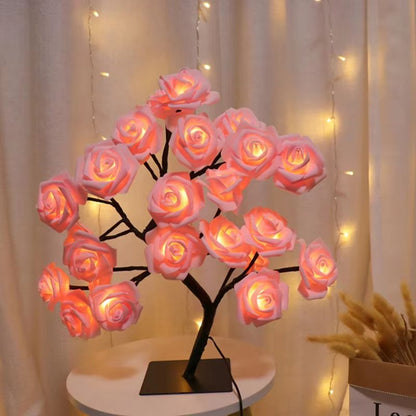 Romantic LED Rose Flower Table Lamp  USBPowered Night Light For Home Wedding And Party Decoration 11