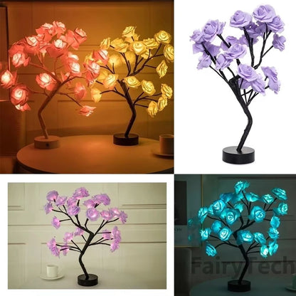 Romantic LED Rose Flower Table Lamp  USBPowered Night Light For Home Wedding And Party Decoration 1