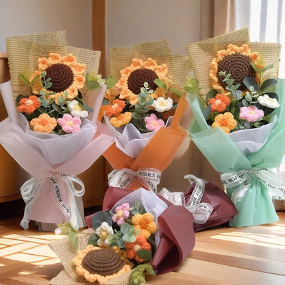 Handmade Crochet Flower Bouquet – Sunflower & Daisy Gift for Special Occasions