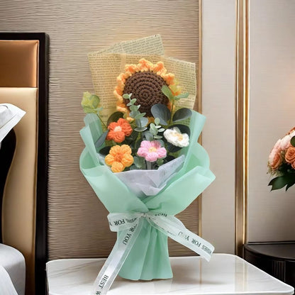 Handmade Crochet Flower Bouquet  Sunflower  Daisy Gift For Special Occasions 2