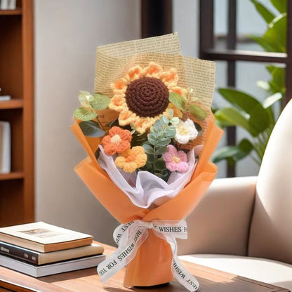 Handmade Crochet Flower Bouquet  Sunflower  Daisy Gift For Special Occasions 6