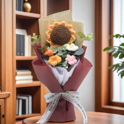 Handmade Crochet Flower Bouquet  Sunflower  Daisy Gift For Special Occasions 7