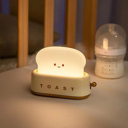 Creative Bread Toast Night Light  USB Rechargeable LED Lamp For Bedroom  Holiday Decor 5