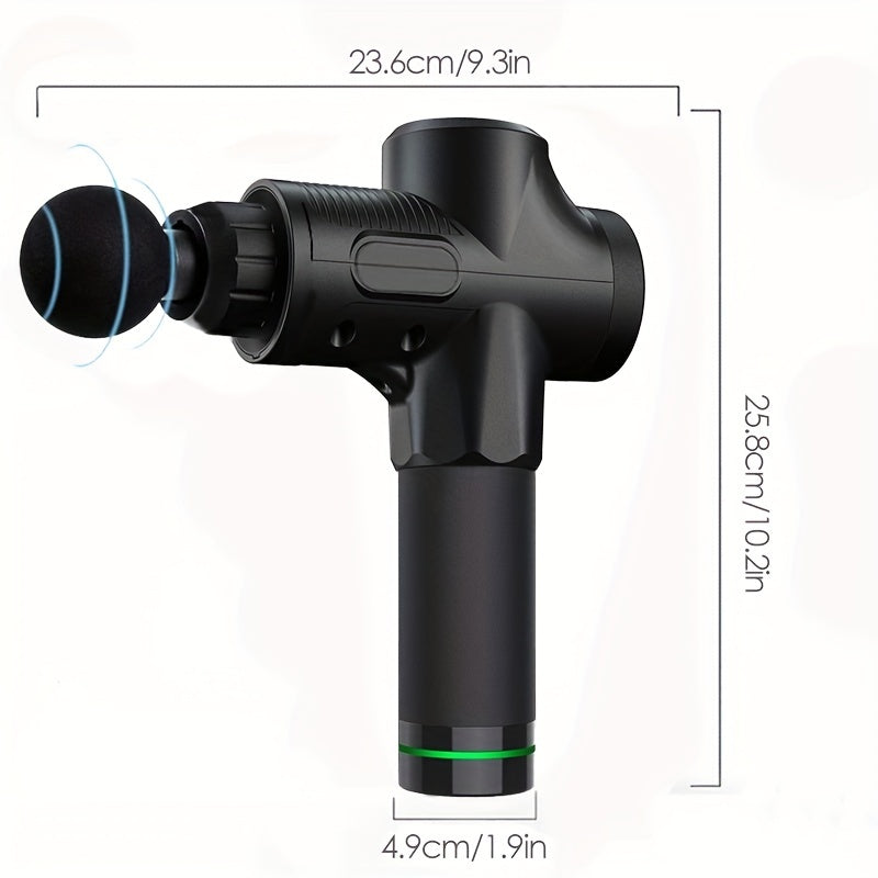 Electric Percussion Fascial Massage Gun, Pistol Massager for Muscle Relaxation, Deep Tissue Body Neck Back Fitness Tool