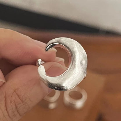 Minimalist 925 Sterling Silver Moon Ring Set  Handmade Couple Jewelry Gift 4