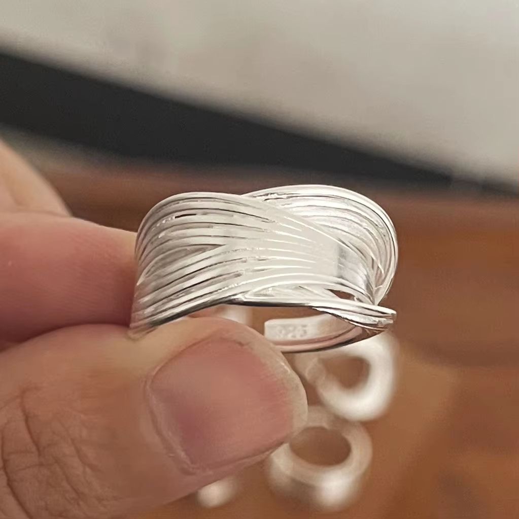 Minimalist 925 Sterling Silver Moon Ring Set  Handmade Couple Jewelry Gift 8