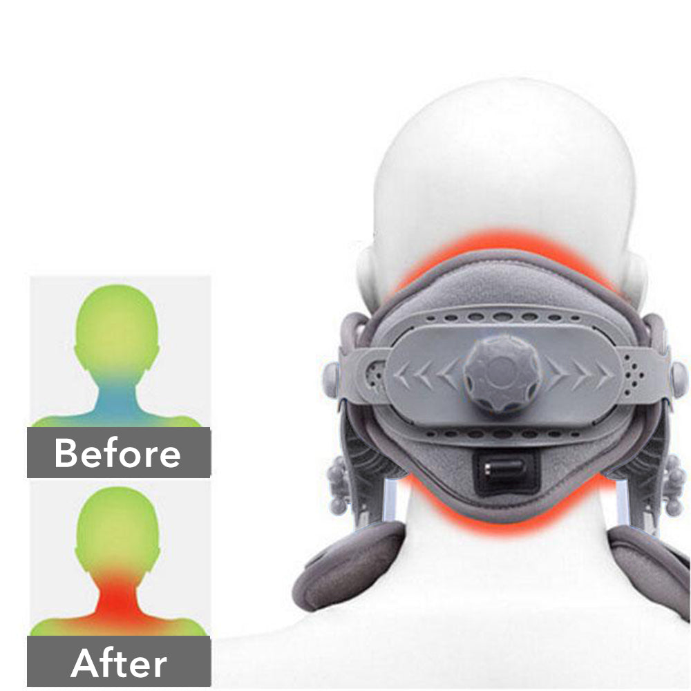 Cervical Traction, Neck Heating Collar, Spine Massage, Vertebra Support, Hot Compression Therapy