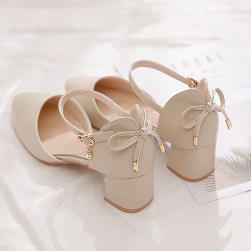 Fairy Style ThinStrap High Heels Spring Summer Bowknot Pumps With Golden Buckle Chic  Comfortable W 8