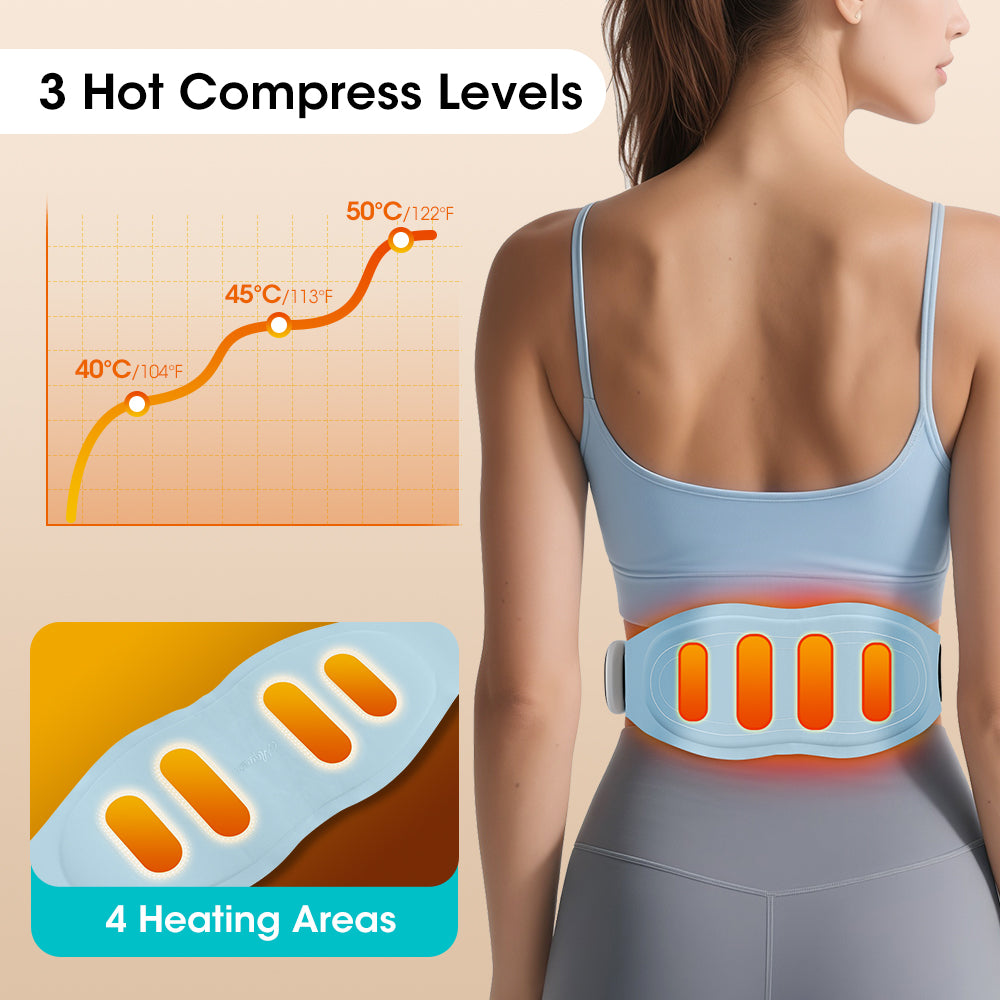 Lower Back Toning Belt Electric Waist Massager Muscle Relax Hot Compress Vibration Belly Exercise U 4