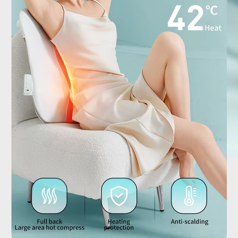 Portable Massage Cushion, Electric Back Massager With Heat, Cervical Waist Support, Deep Tissue Kneading