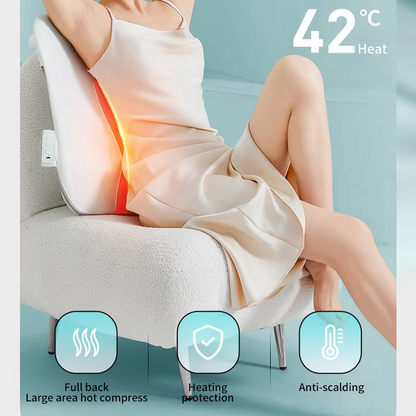Portable Massage Cushion, Electric Back Massager With Heat, Cervical Waist Support, Deep Tissue Kneading