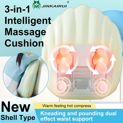 Portable Massage Cushion, Electric Back Massager With Heat, Cervical Waist Support, Deep Tissue Kneading