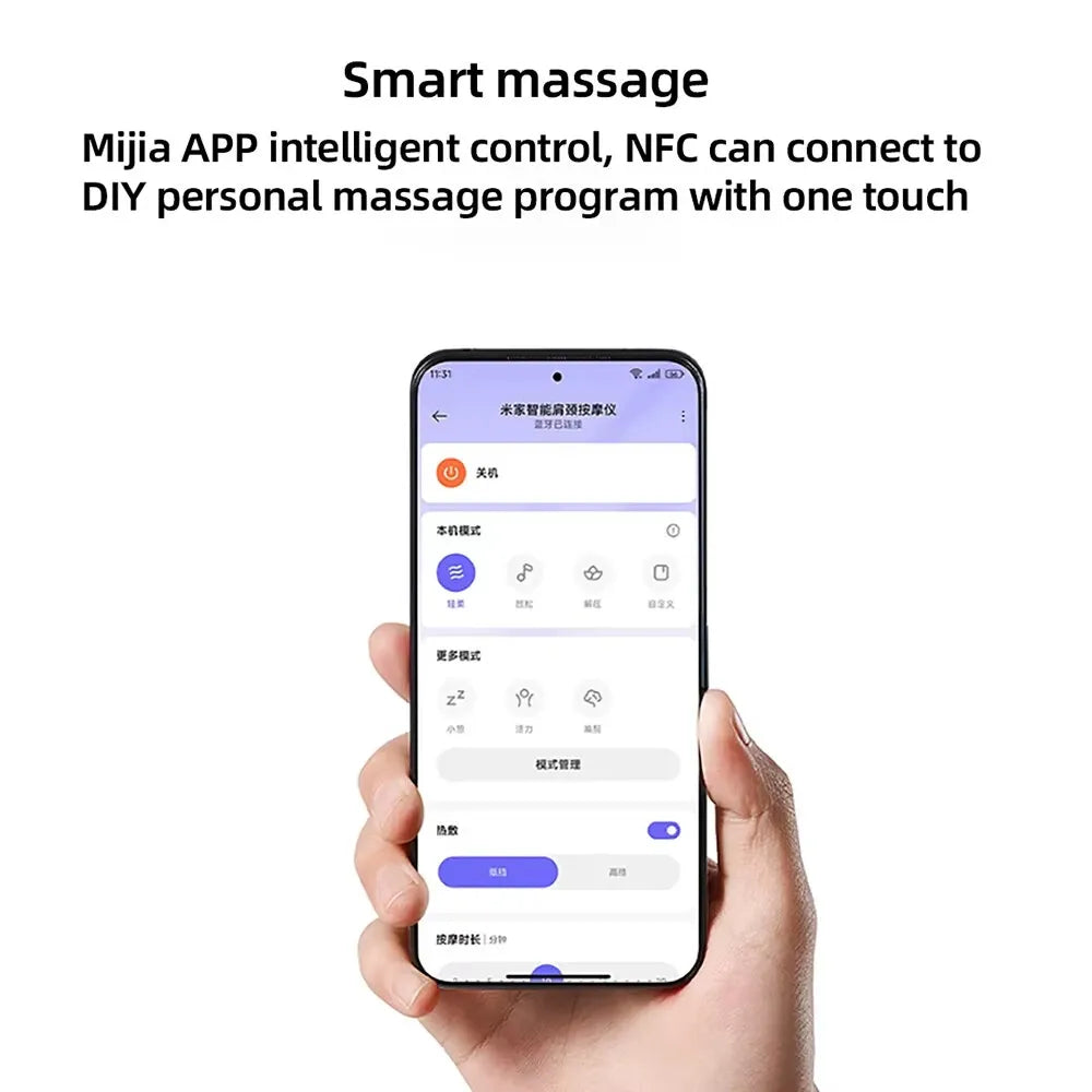 Integrated Massage Hot Compress Xiaomi Mijia Smart Neck And Shoulder Massager Custom Mode Work With 5