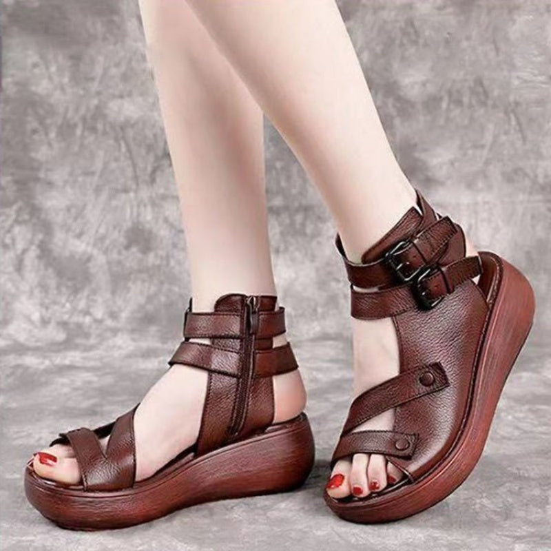 Womens Exquisite Strappy High Top Platform Sandals, Stylish Comfortable High Heel Shoes for Every Occasion