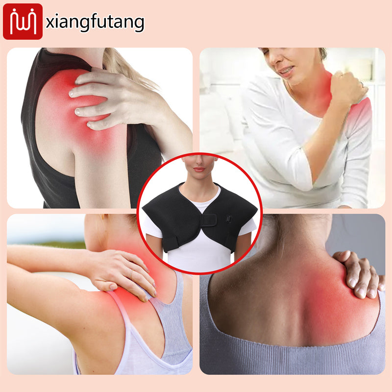 Heated Relax Pad, Electric Neck Shoulder Vibration Massager, Infrared Therapy for Cervical Vertebra Arthritis Relief