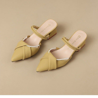 Womens High Heels, New Pointed Toe Beach Temperament Outdoor Simple Fashion Party Fairy Style Retro Style Shoes