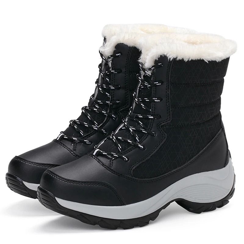 Women Winter Platform Snow Boots Waterproof Fur Lined Ankle Boots 7