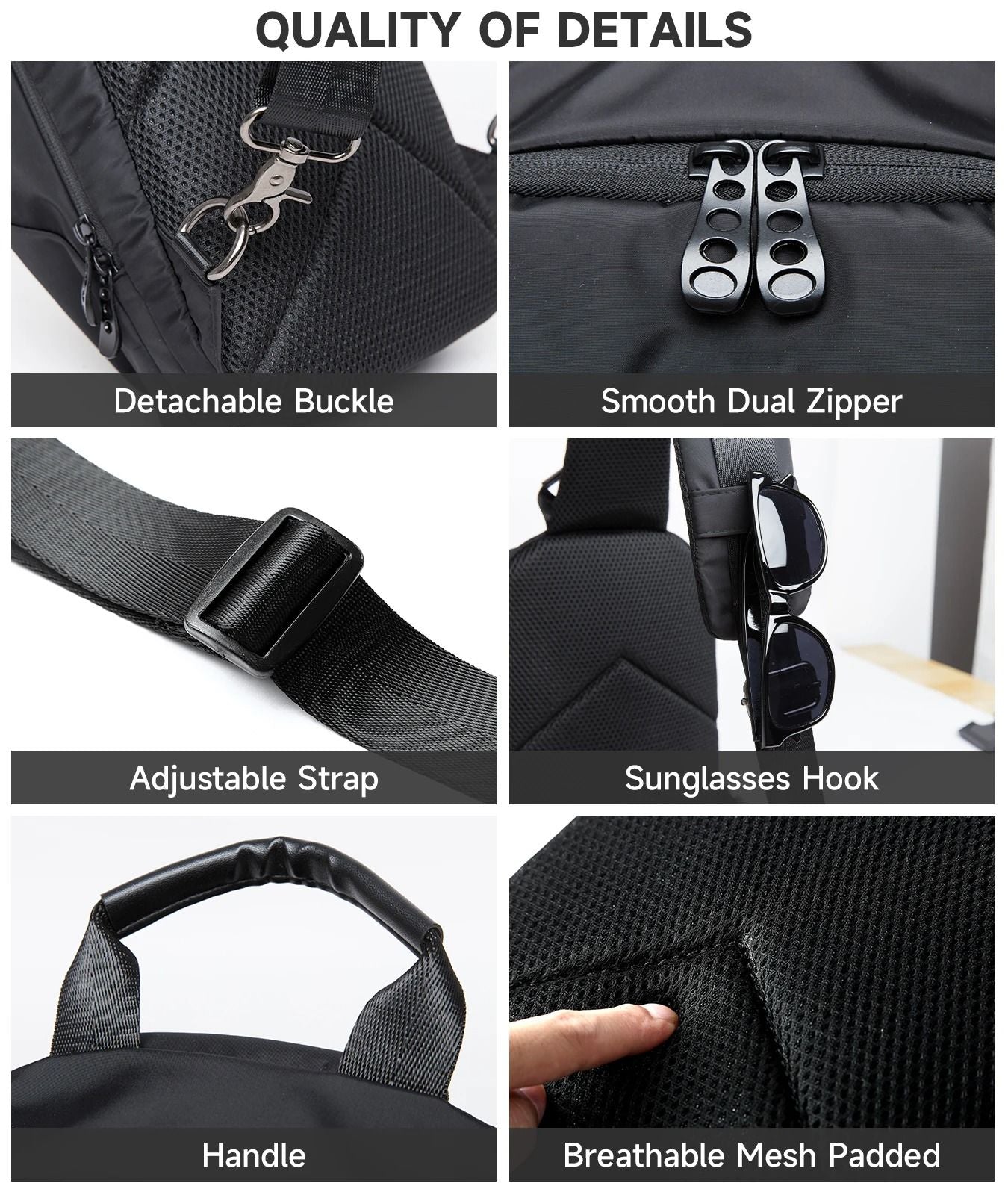 Waterproof Nylon Crossbody Sling Bag 3