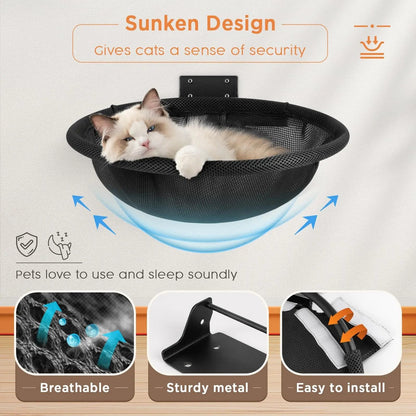 Wall Mounted Cat Hammock  Foldable Cat Bed  Wall Shelf For Sleeping Playing And Climbing 4