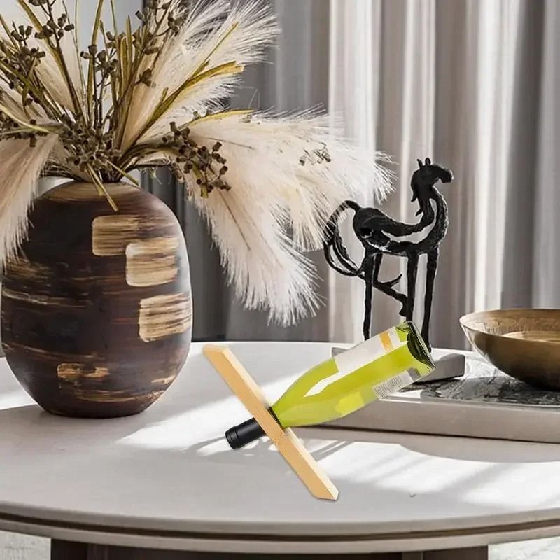 Bamboo Wine Bottle Balance Stand 4