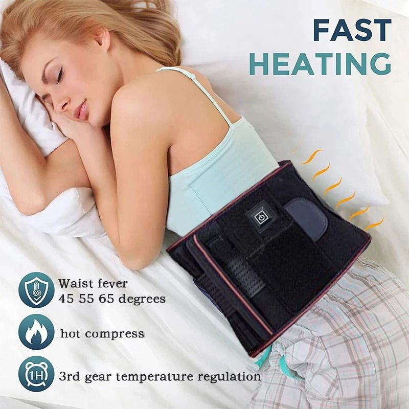 Heated Back Support Belt With Adjustable Temperature And Lumbar Brace 2