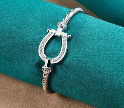 925 Sterling Silver Rope Bangle