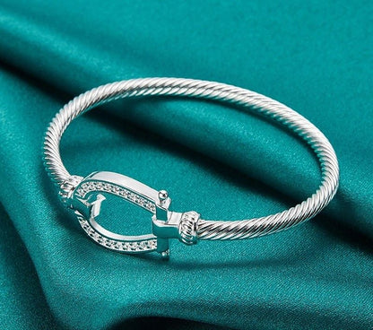 925 Sterling Silver Rope Bangle 2