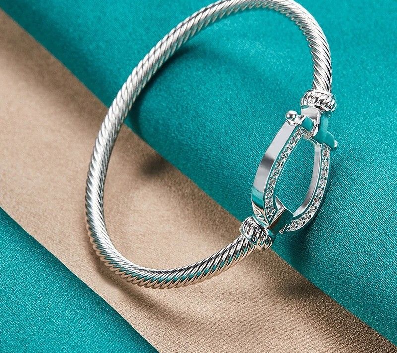 925 Sterling Silver Rope Bangle 3