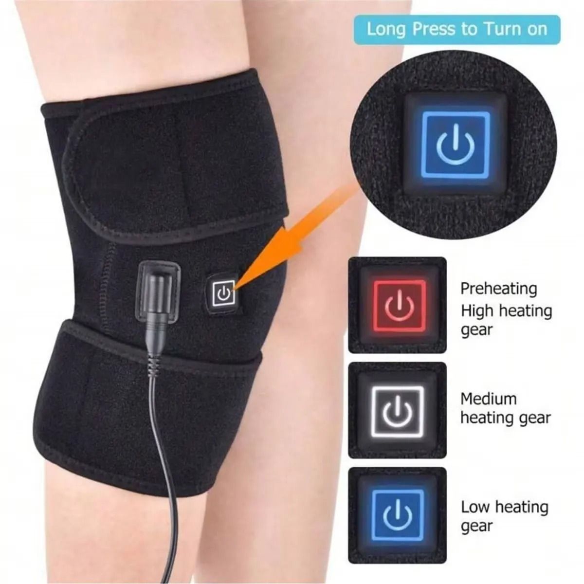 Rechargeable Heated Knee Massager With Adjustable Heating And Vibration Therapy 6