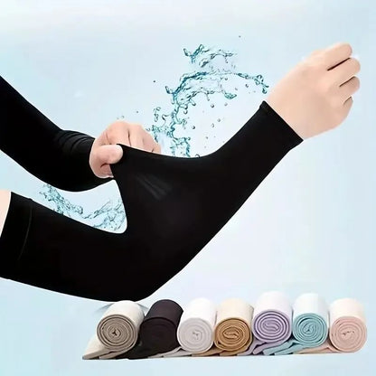 Cooling Arm Covers Ice Silk Sleeves For Summer Sun Protection Outdoor Sports 1