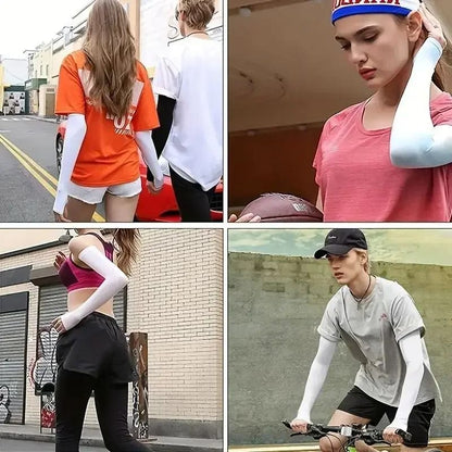 Cooling Arm Covers Ice Silk Sleeves For Summer Sun Protection Outdoor Sports 5