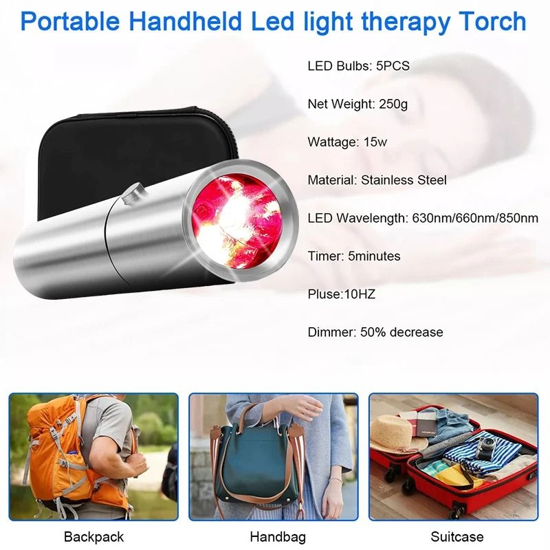Blue And Red Light Therapy Device With 5 Wavelengths Near Infrared For Pain Relief And Skin Health 5