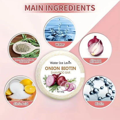 Onion And Biotin Shampoo Soap Bar For Hair Growth And Nourishment  60g 3
