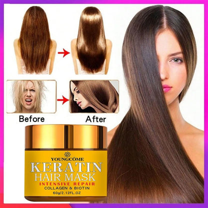 Biotin Collagen Keratin Hair Mask  Deep Repair Conditioner For Dry And Damaged Hair 1