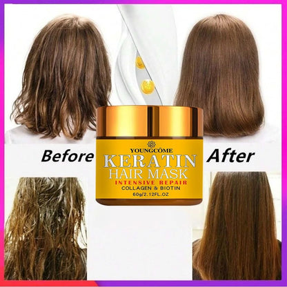 Biotin Collagen Keratin Hair Mask  Deep Repair Conditioner For Dry And Damaged Hair 2