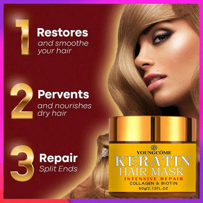 Biotin Collagen Keratin Hair Mask  Deep Repair Conditioner For Dry And Damaged Hair 3