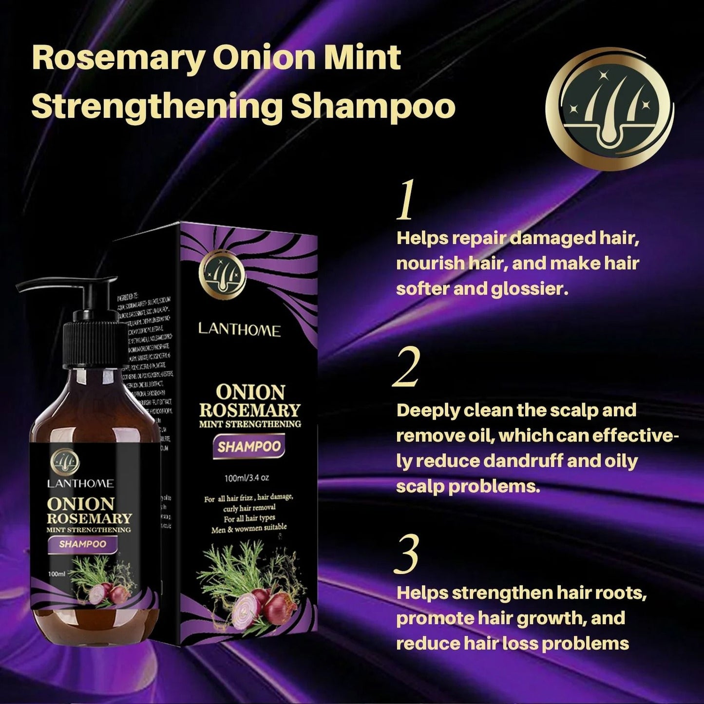 Rosemary Onion Hair Growth Shampoo With AntiHair Loss Spray  Fast Hair Regrowth In 7 Days 2
